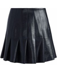 Alice + Olivia - Carter Faux Leather Pleated Skirt - Lyst