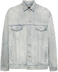 Balenciaga - Veste en jean à logo brodé - Lyst