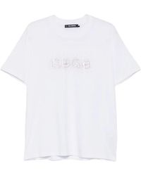 KARL LAGERFELD - Ikon Rhinestone-Embellished T-Shirt - Lyst