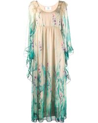 Alberta Ferretti Avondjurk Met Bloemenprint - Groen