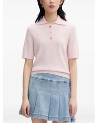From Future - Heart-Pointelle Polo Top - Lyst