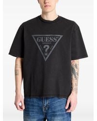 Guess - Logo-Print Washed T-Shirt - Lyst