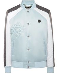 Philipp Plein - Logo-Embroidered Satin Bomber Jacket - Lyst