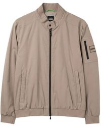 BOSS - Logo-Patch Zip-Up Jacket - Lyst