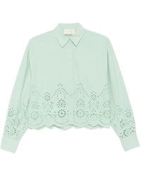 MC2 Saint Barth - Oriane Broderie-Anglaise Scalloped-Hem Shirt - Lyst
