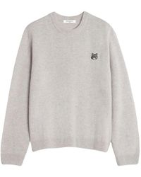 Maison Kitsuné - Pullover Mit Fuchs-Stickerei - Lyst