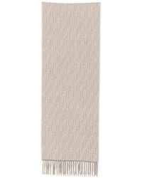 Fendi - Ff Motif Fringed Scarf - Lyst