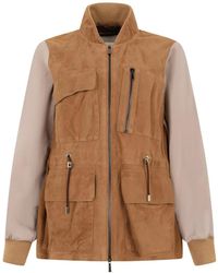 Moorer - Chaqueta Estelle-P Con Cordones Y Paneles De Ante - Lyst