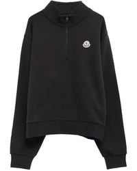 Moncler - Logo-Patch Quarter-Zip Sweatshirt - Lyst
