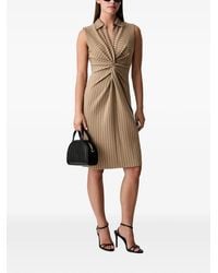 DKNY - Robe Courte À Fines Rayures Et Détail Torsadé - Lyst