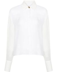 Genny - Straight-collar Silk Shirt - Lyst