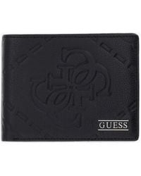 Guess - Boston Logo-Embossed Bifold Leather Wallet - Lyst
