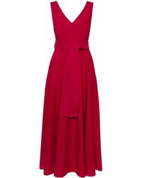 P.A.R.O.S.H. - Belted Cotton Maxi Dress - Lyst