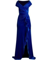 Tadashi Shoji - Alvarez Velvet Waterfall Drape Gown - Lyst