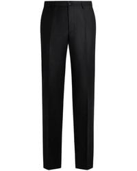 Etro - Wool Flannel Trousers With Crease Detail - Lyst