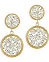 Jade Trau - 18k Yellow Gold Diamond Drop Earrings - Lyst