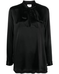 P.A.R.O.S.H. - Pussy-Bow Collar Silk Shirt - Lyst