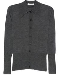 Mark Kenly Domino Tan - Button-Front Collared Cardigan - Lyst