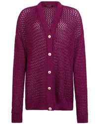 Roberto Cavalli - V-Neck Lurex Cardigan - Lyst