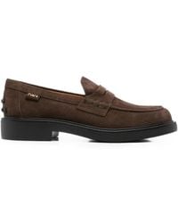 Tod's - Round-Toe Leather Loafers - Lyst