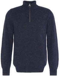 Barbour - Melierter Pullover Mit Reißverschluss - Lyst