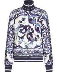 Dolce & Gabbana - Majolica-print Zip-up Sweatshirt - Lyst