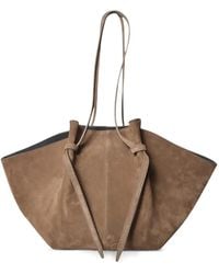 Yuzefi - Suede Knot-Detail Tote Bag - Lyst