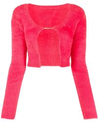 Jacquemus - La Maille Logo-charm Cropped Knitted Cardigan - Lyst