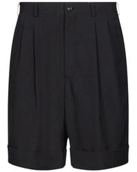 Comme des Garçons - Pleated Turn-Up Shorts - Lyst