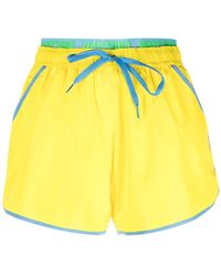 Moschino - Logo-waistband Drawstring Swim Shorts - Lyst