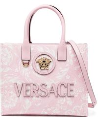 Versace - Small Tote Bag With Medusa Print - Lyst