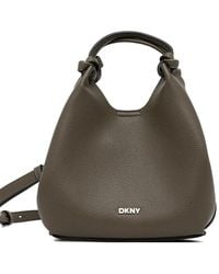 DKNY - Paula Knotted-Handle Grained Leather Tote Bag - Lyst