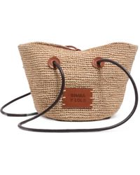 Bimba Y Lola - Medium Natural-Raffia Basket Bag - Lyst
