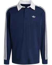 adidas - 3-Stripes Long-Sleeve Polo Shirt - Lyst