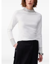 Liu Jo - Sweater With Cut-Out And Jewel Embroidery - Lyst