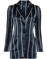 Kiton - Blazer En Soie À Rayures - Lyst