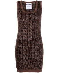 Moschino - Logo Intarsia-knit Mini Dress - Lyst