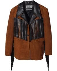 Dan Cassab - Patsy Fringe-Trim Suede Jacket - Lyst