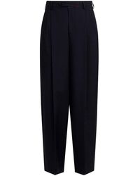 Marni - Logo-embroidered Wool Trousers - Lyst