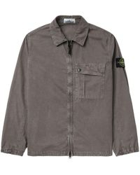 Stone Island - Compass-badge Organic-cotton Overshirt - Lyst