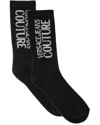 Versace Jeans Couture - Logo-Print Ribbed Socks - Lyst