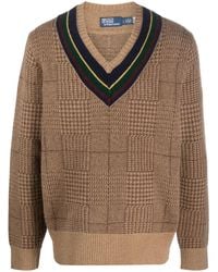 Polo Ralph Lauren - Glen Plaid Check-Pattern Wool Jumper - Lyst