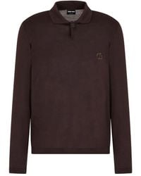 Giorgio Armani - Poloshirt Mit Logo-Stickerei - Lyst