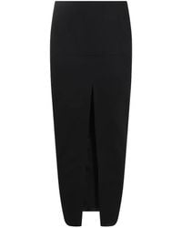 Rick Owens - Front-Slit Wool Skirt - Lyst