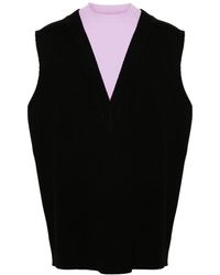 Jil Sander - Two-Tone Layered Knitted Vest - Lyst