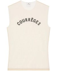 Courreges - Logo-Print Sleeveless Top - Lyst