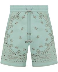 Amiri - Shorts aus Leder mit Bandana-Print - Lyst