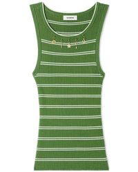 Sandro - Striped Tank Top With Charms - Lyst