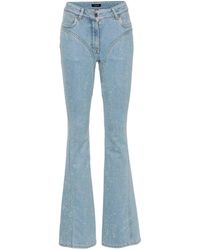 Mugler - Rhinestone-embellished Flared Jeans - Lyst