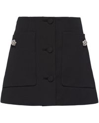 Prada - Wool Embellished Mini Skirt - Lyst